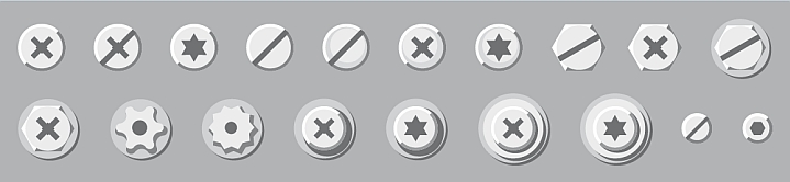 Beispiele für Eingriffsmerkmalen von Verbindungselementen